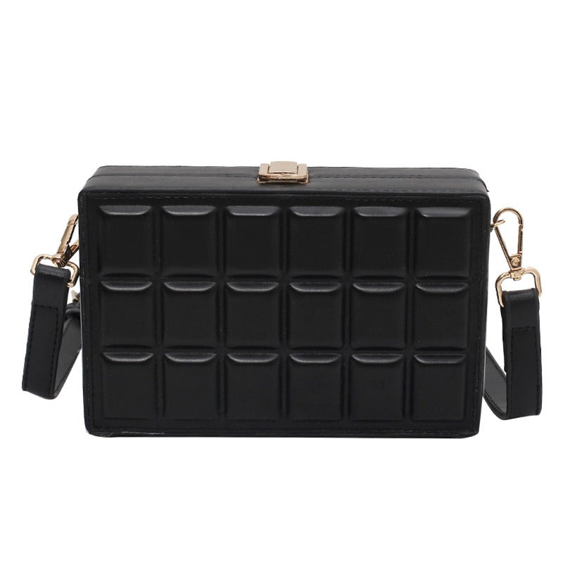 Playful Embossed Chocolate Crossbody Bag