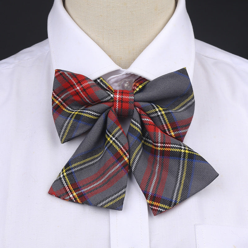 Cotton JK Bow Tie Skirt with Plaid Ornaments