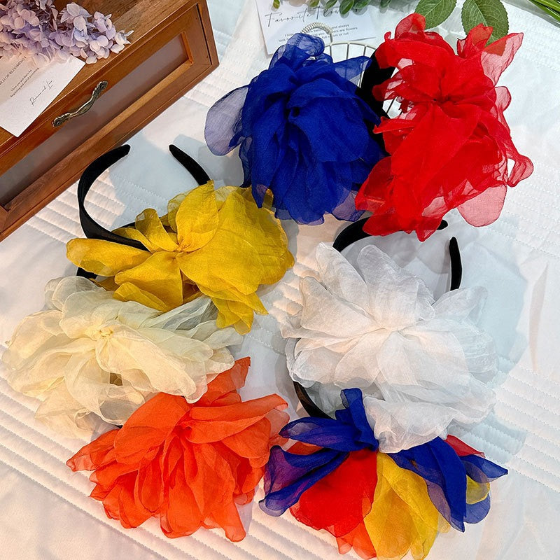 Oversized Handmade Fabric Flower Headband