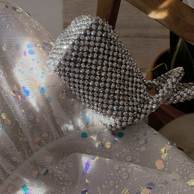 Playful Pearls Beaded Tote Bag - Harajuku Style