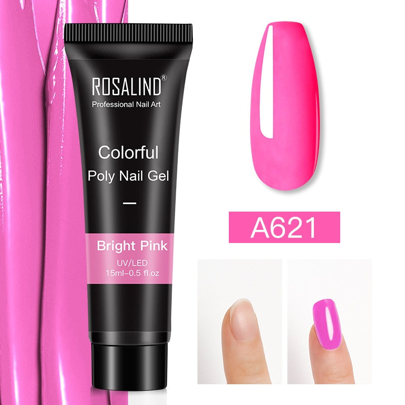 Glitter Poly Nail Gel Extension - 15ml Nail Polish for Manicure
