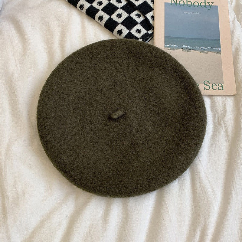 Retro Candy Colored Wool Beret - Harajuku Style
