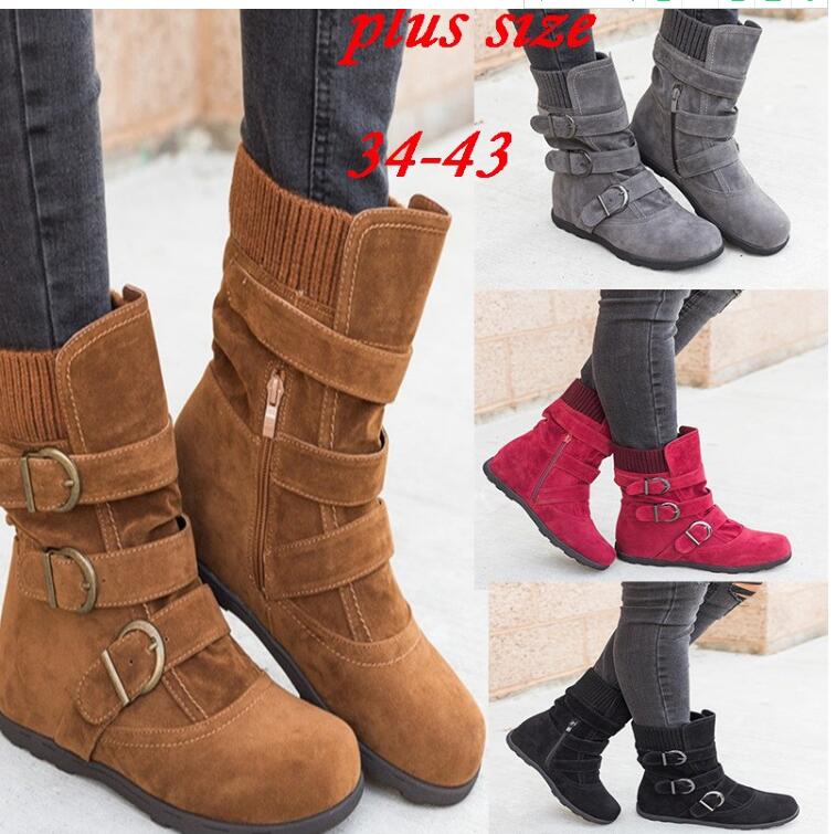Winter Buckled Calf Women's Boots