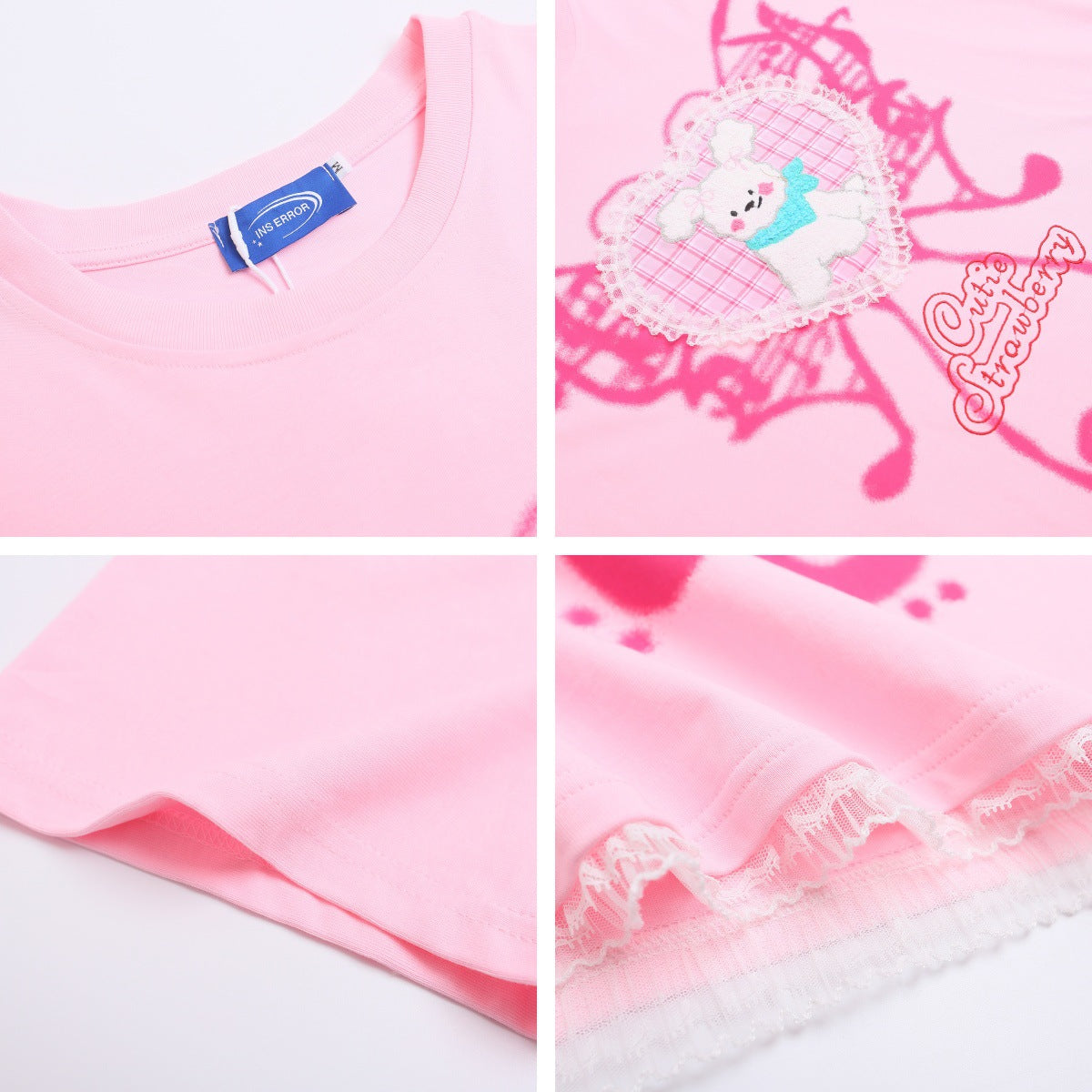 Lace Love Plush Dog T-Shirt for Women