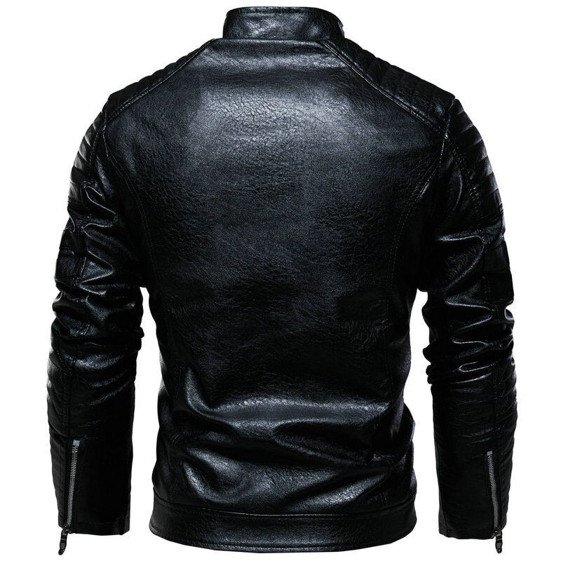 Harajuku Style Men’s Leather Motorcycle Jacket