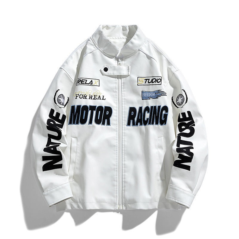 Harajuku Style Men's Leather Motorcycle Jacket