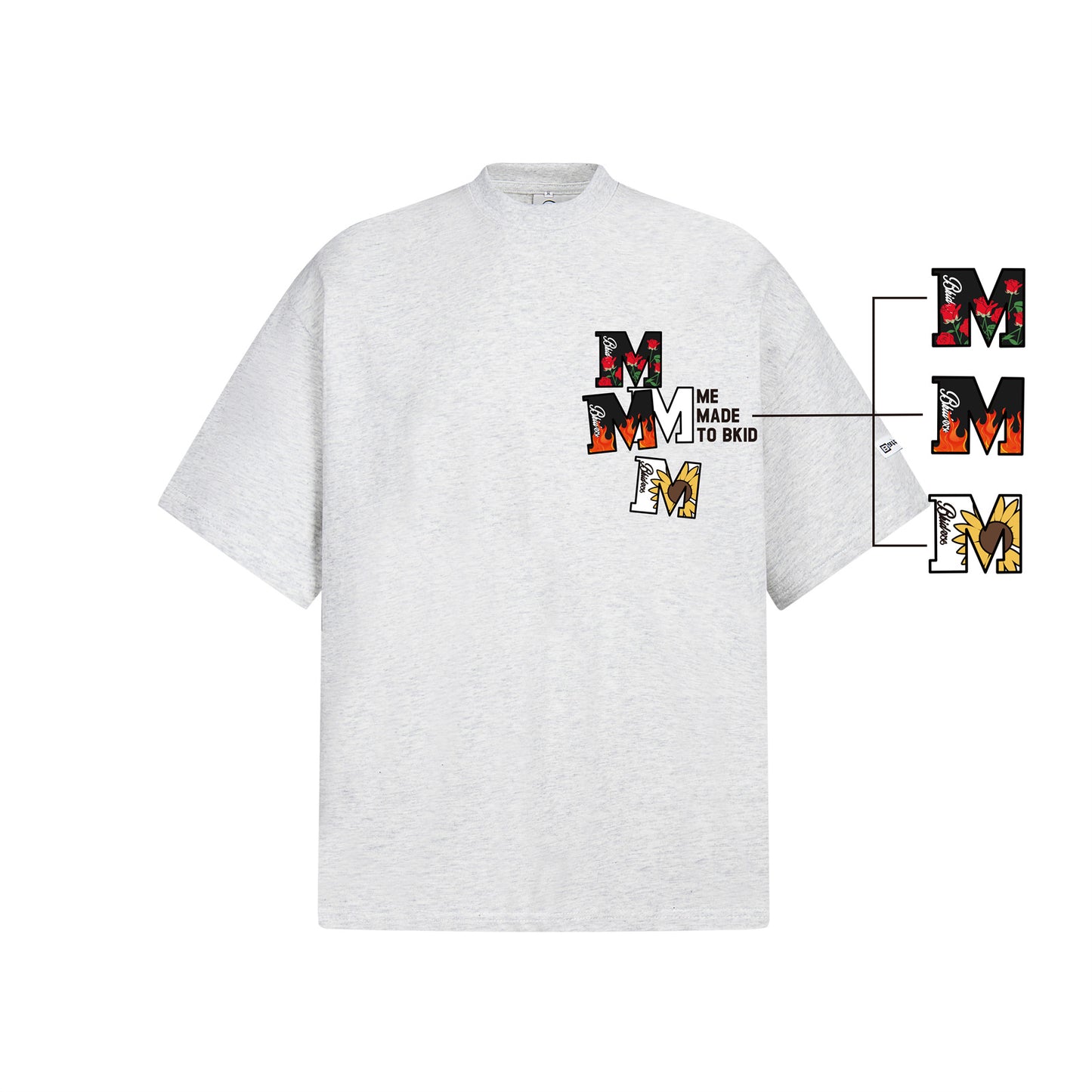 Large M Design Short Sleeve T-Shirt for Men