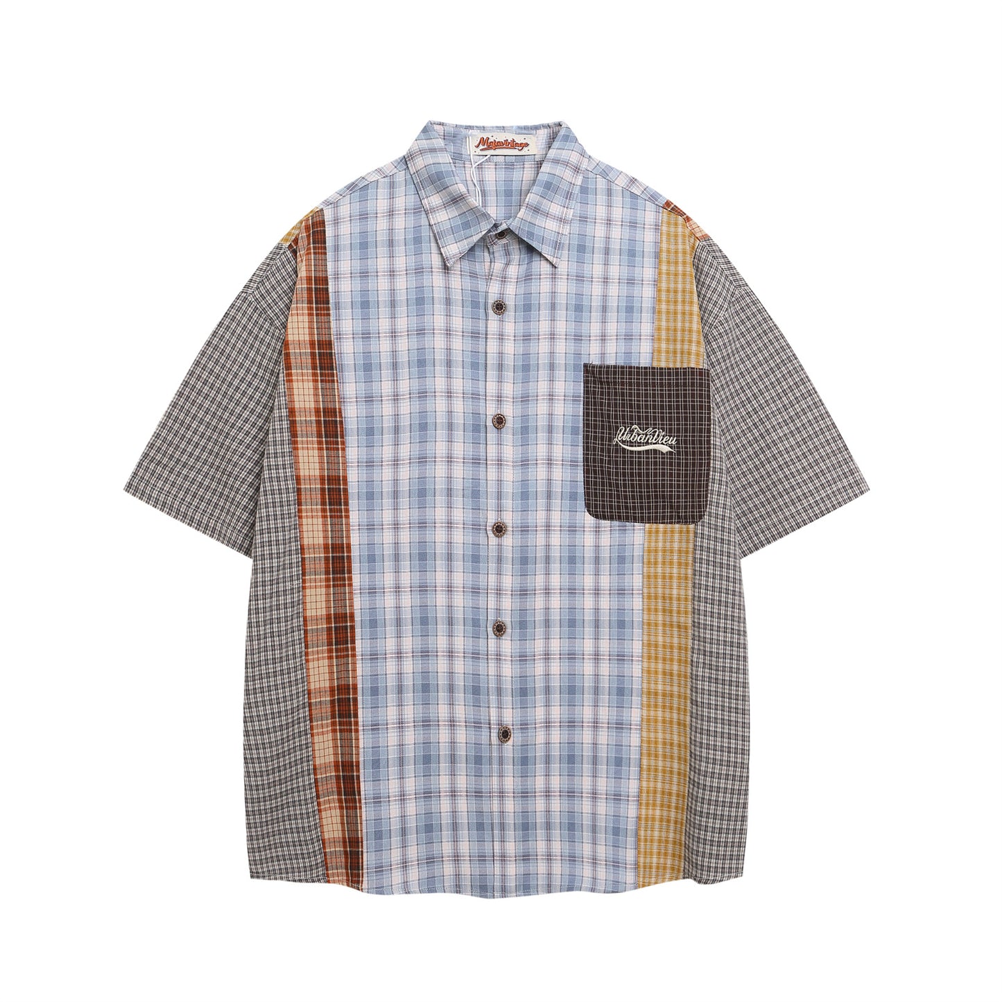 Summer Color Block Short Sleeve Shirt