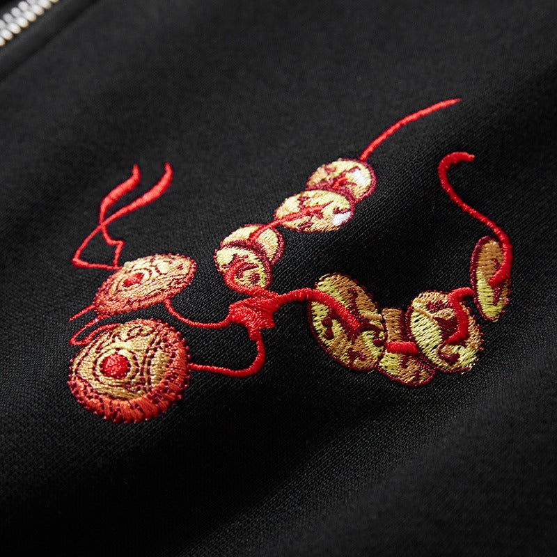 Heavy Embroidery Pixiu Sweatshirt - Men’s Harajuku Style Jacket