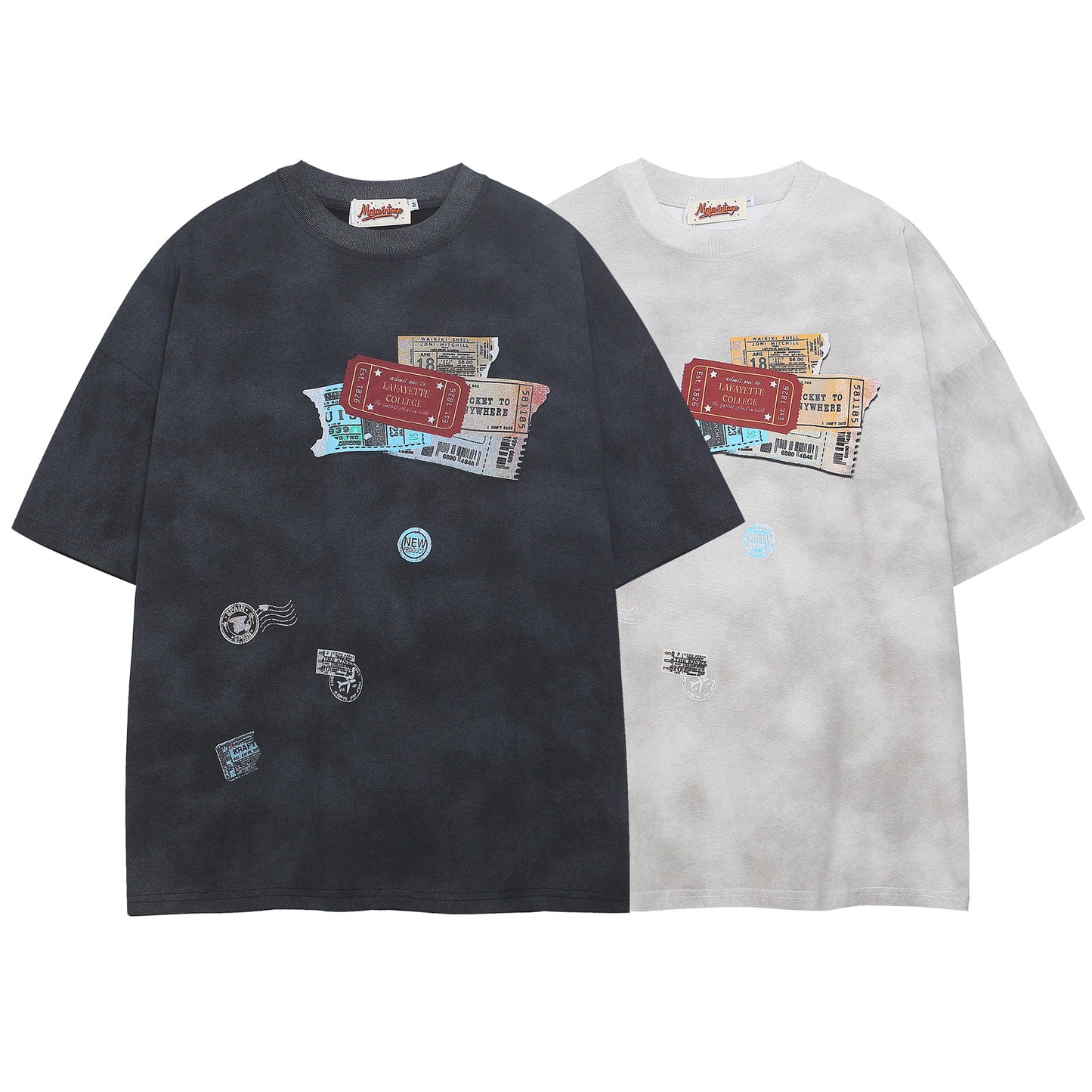 Harajuku Style Round Neck Short Sleeved T-Shirt
