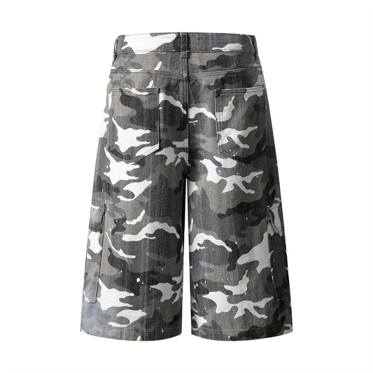 Multi-Pocket Camouflage Work Shorts