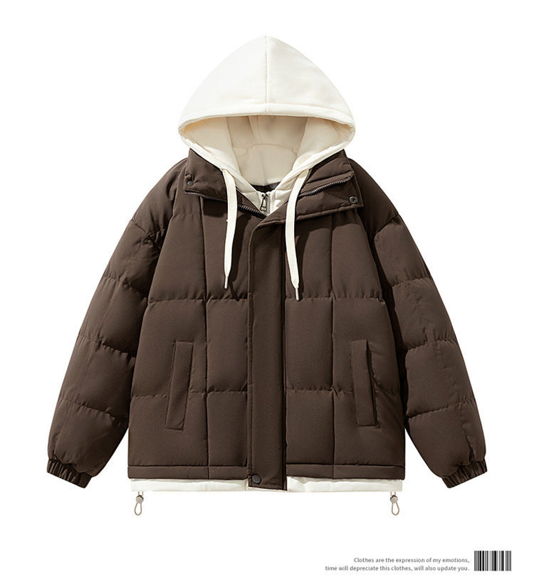 Unisex Playful Two-Piece Cotton Jacket - Winter Casual Wear