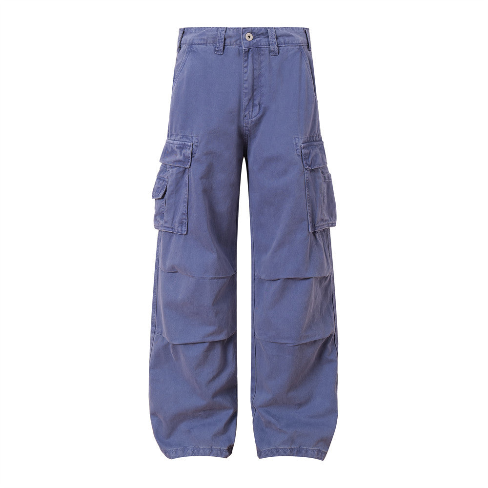 Harajuku Style Multi-Pocket Straight Leg Pants for Men