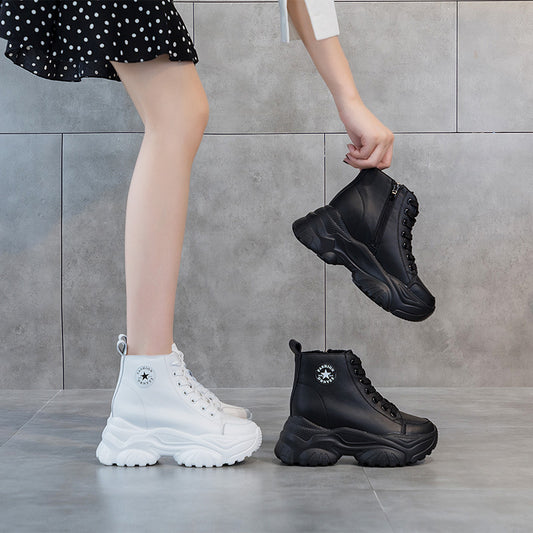 Harajuku Style Women's White Thick Bottom Casual Shoes