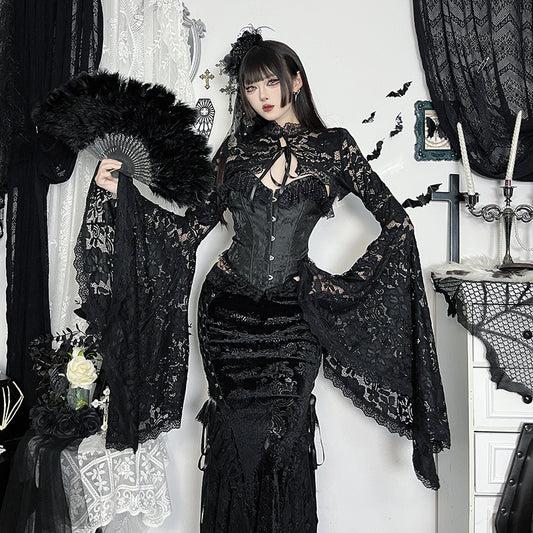 Versatile Dark Lace Sexy Street Cape