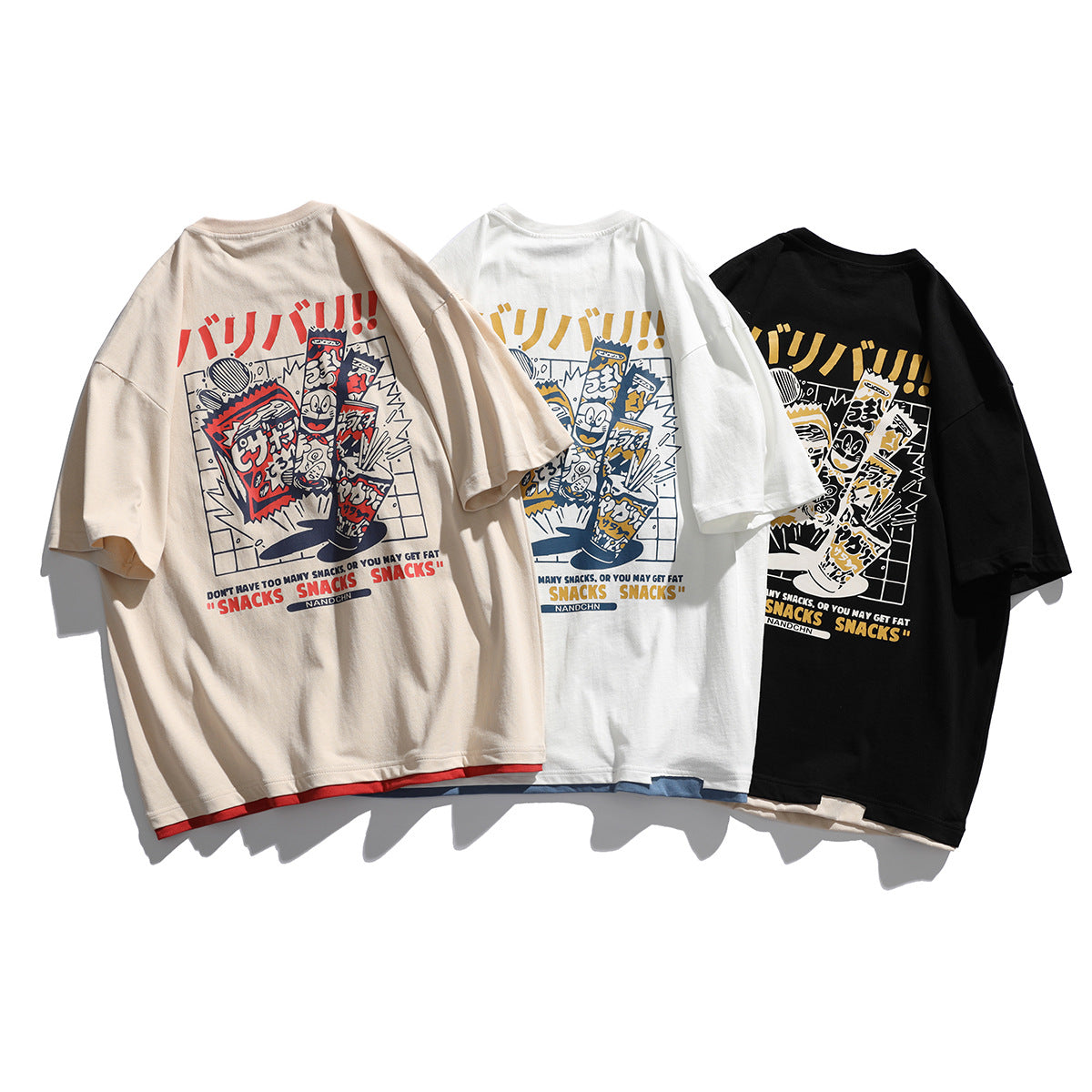 Men's Loose Fit Short Sleeved T-Shirt with Fake Two-and-a-Half Sleeves