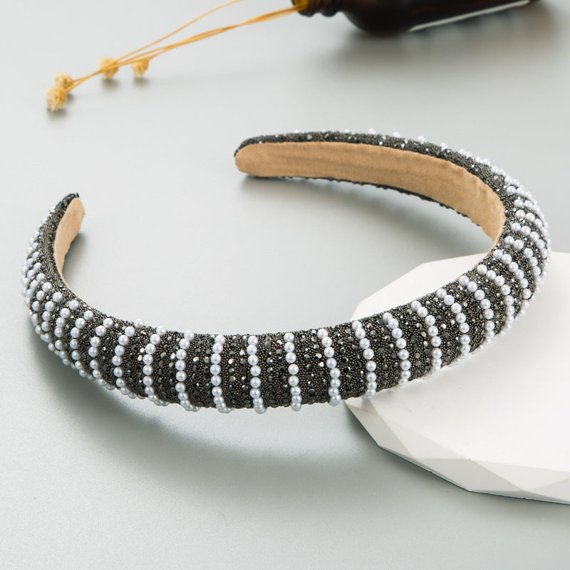 Full Diamond Pearl Rhinestone Headband