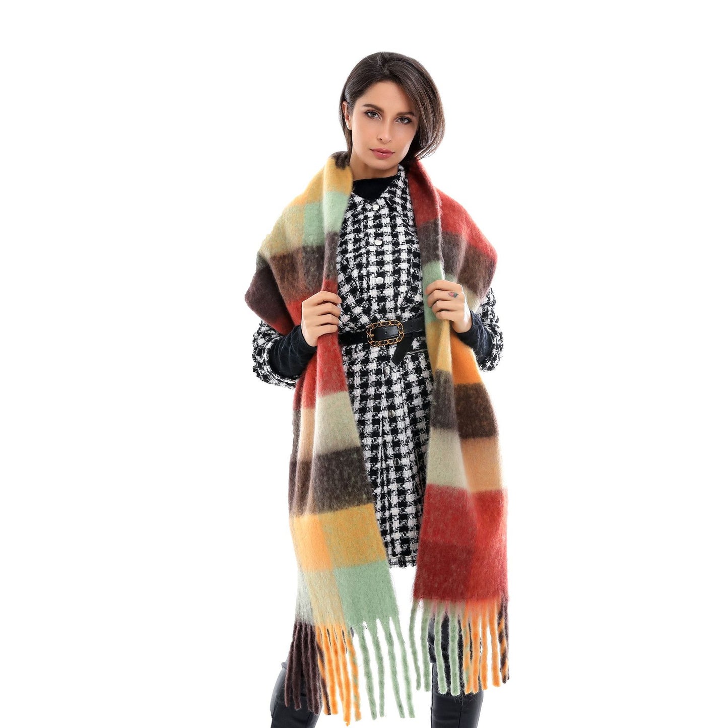 Colorful Tassel Scarf for Women - Harajuku Style