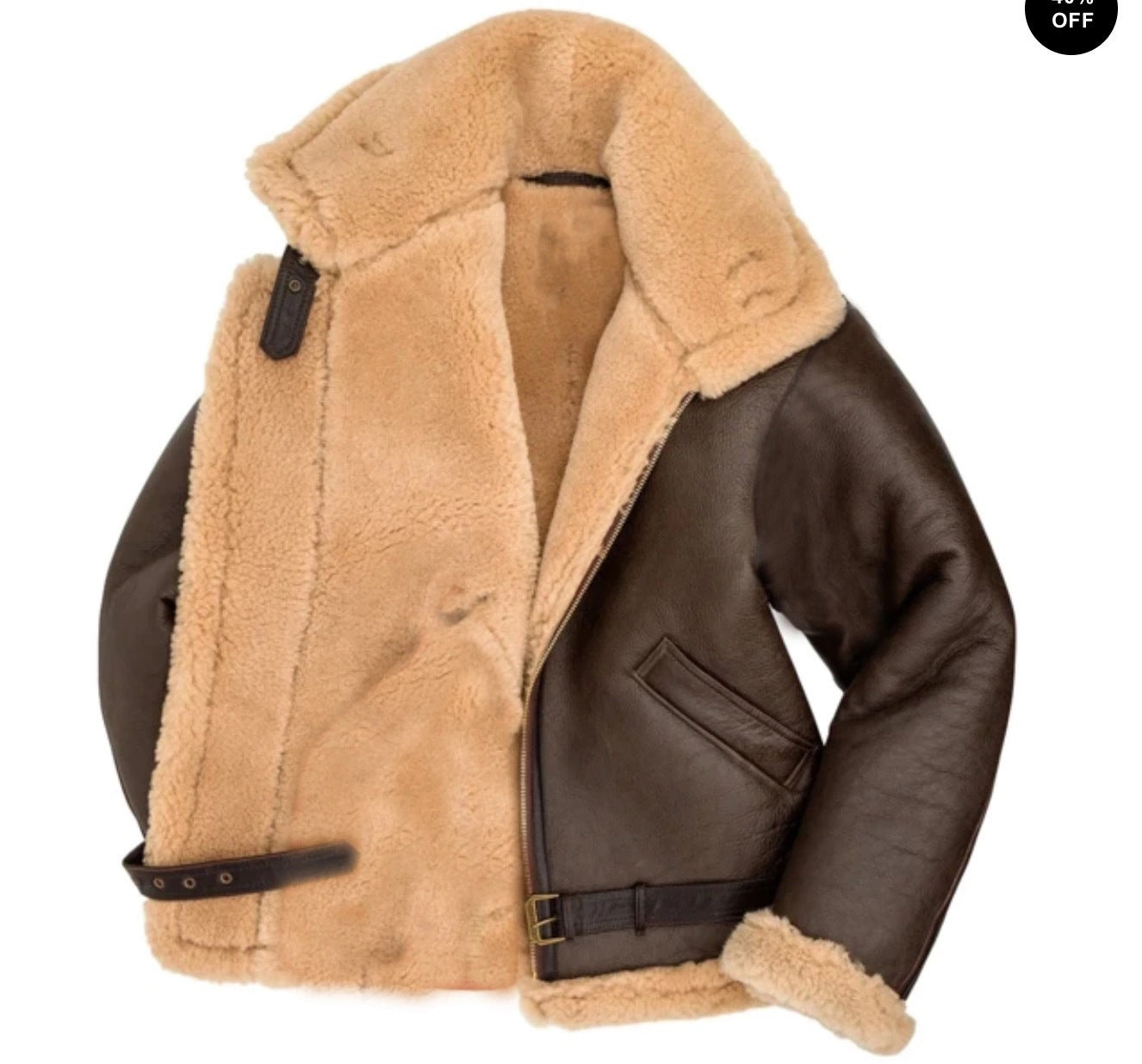 Men's Dark Coffee Faux Leather Fur Jacket