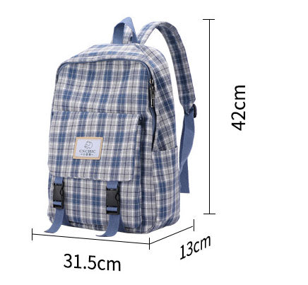 Harajuku Plaid Schoolbag for Casual Girls