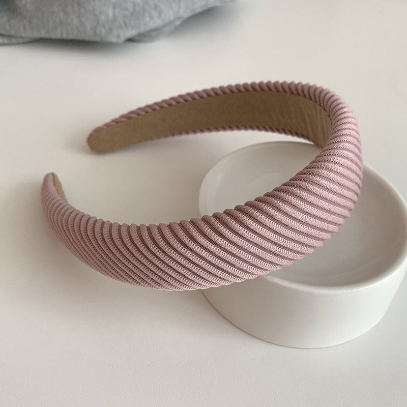 Diagonal Striped Wide-Brimmed Sponge Headband