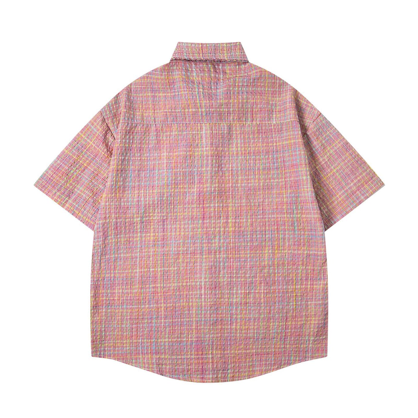 Retro Floral Plaid Short-Sleeved Shirt