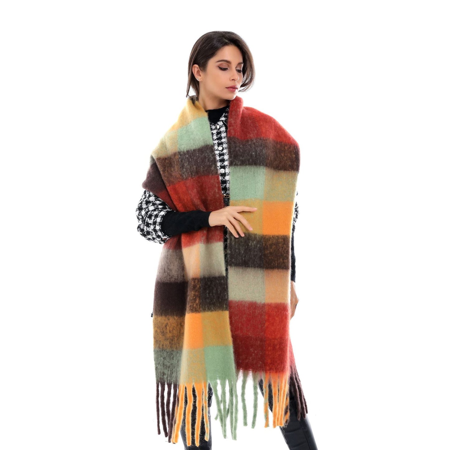 Colorful Tassel Scarf for Women - Harajuku Style