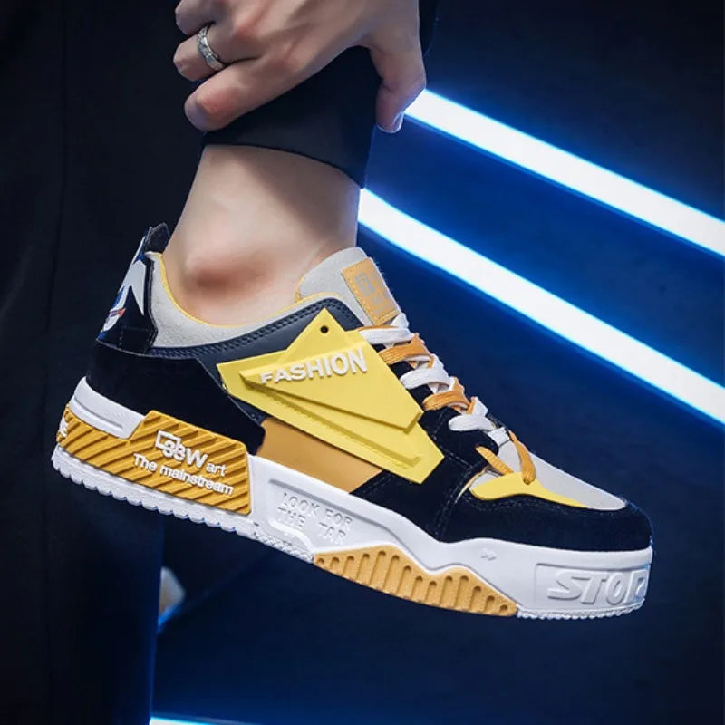 Harajuku Style Men's Playful Sneakers - Casual Skate Shoes
