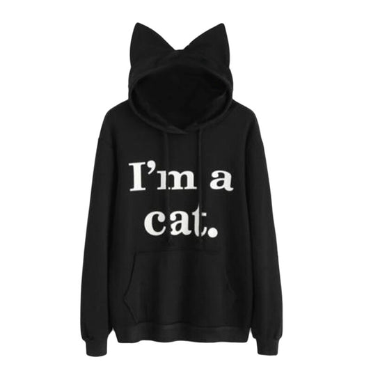 Harajuku Kawaii Cat Ear Hoodie - I AM A CAT