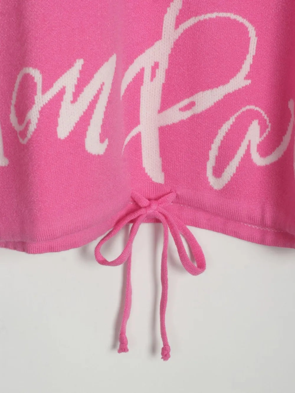 Drawstring Hem Letter Pattern Sweater