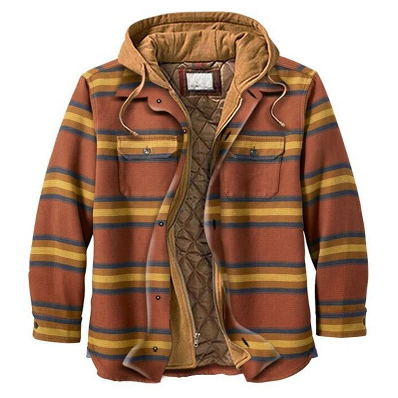 Men's Harajuku Plaid Jacket - Cotton 3D Printed Coat