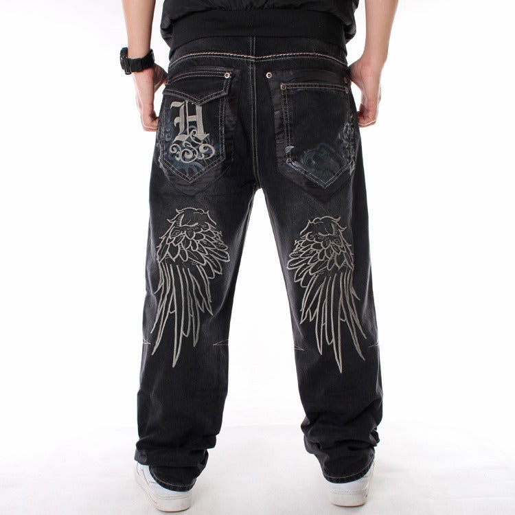 Trendy Hip-Hop Jeans for Men - Loose Fit Skateboard Pants