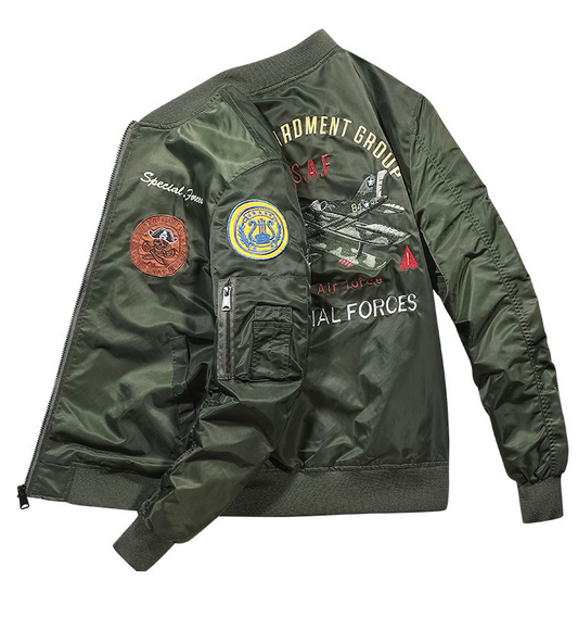 Men's Harajuku Style Casual Jacket with Shoulder Patches