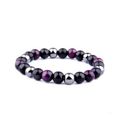 Harajuku Style Tiger Eye & Obsidian Gemstone Bracelet