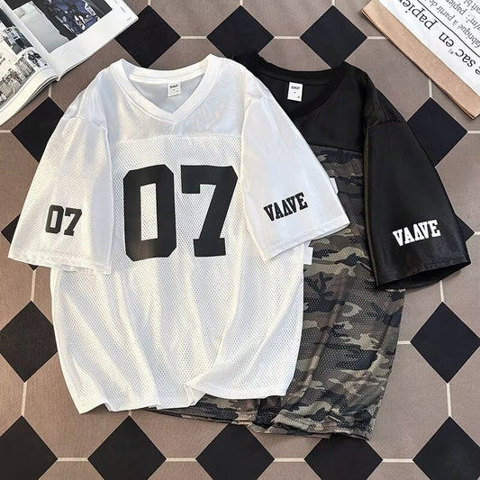 Camouflage Jersey Loose Short Sleeved T-Shirt