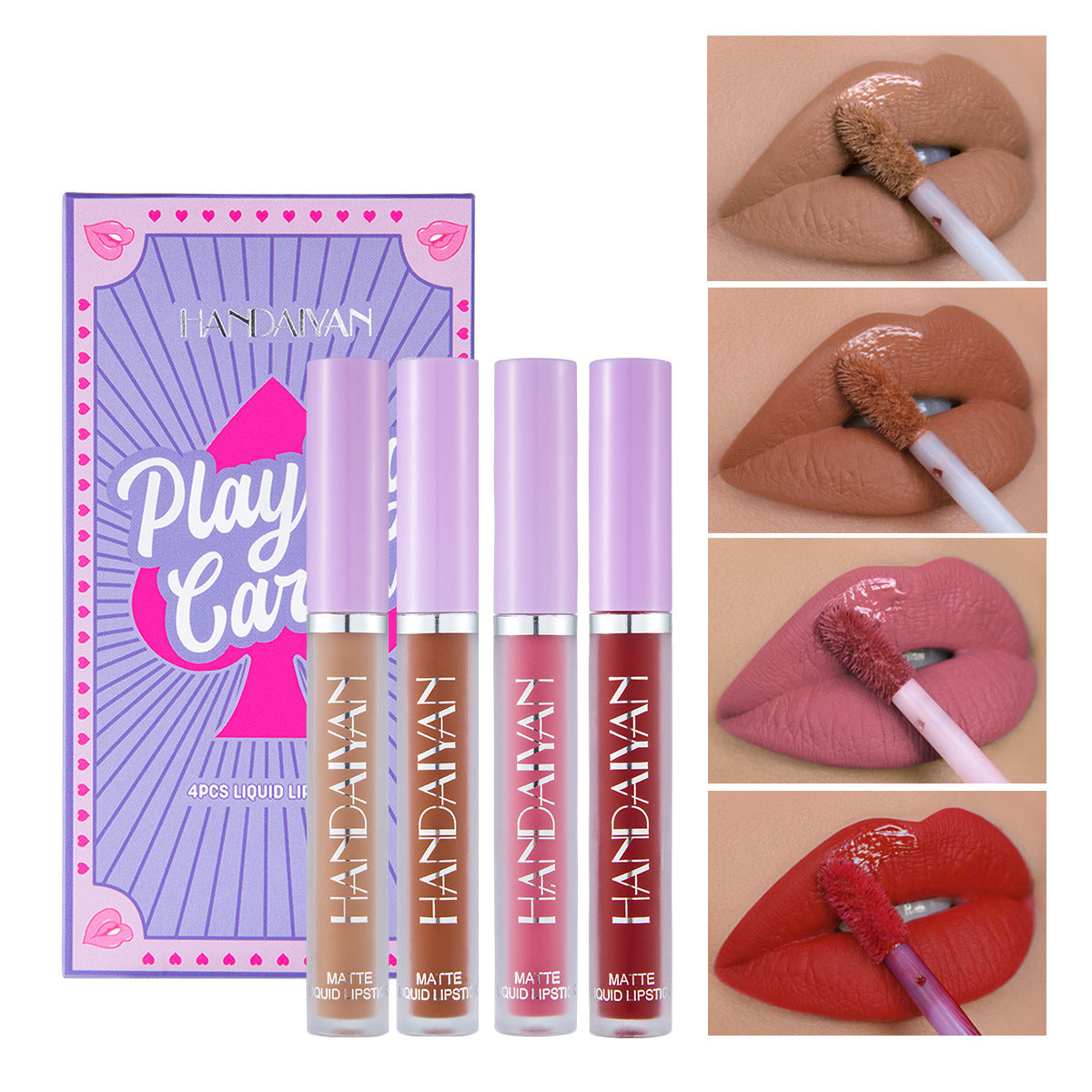 Playful Playing Card Lipstick Set - 4 Matte Shades