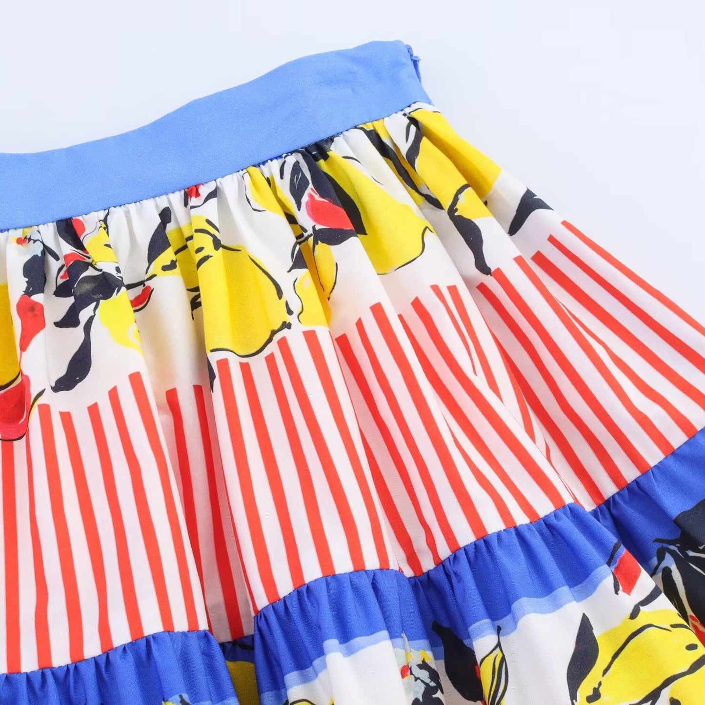 Playful Printed Elastic Waist Short Skirt