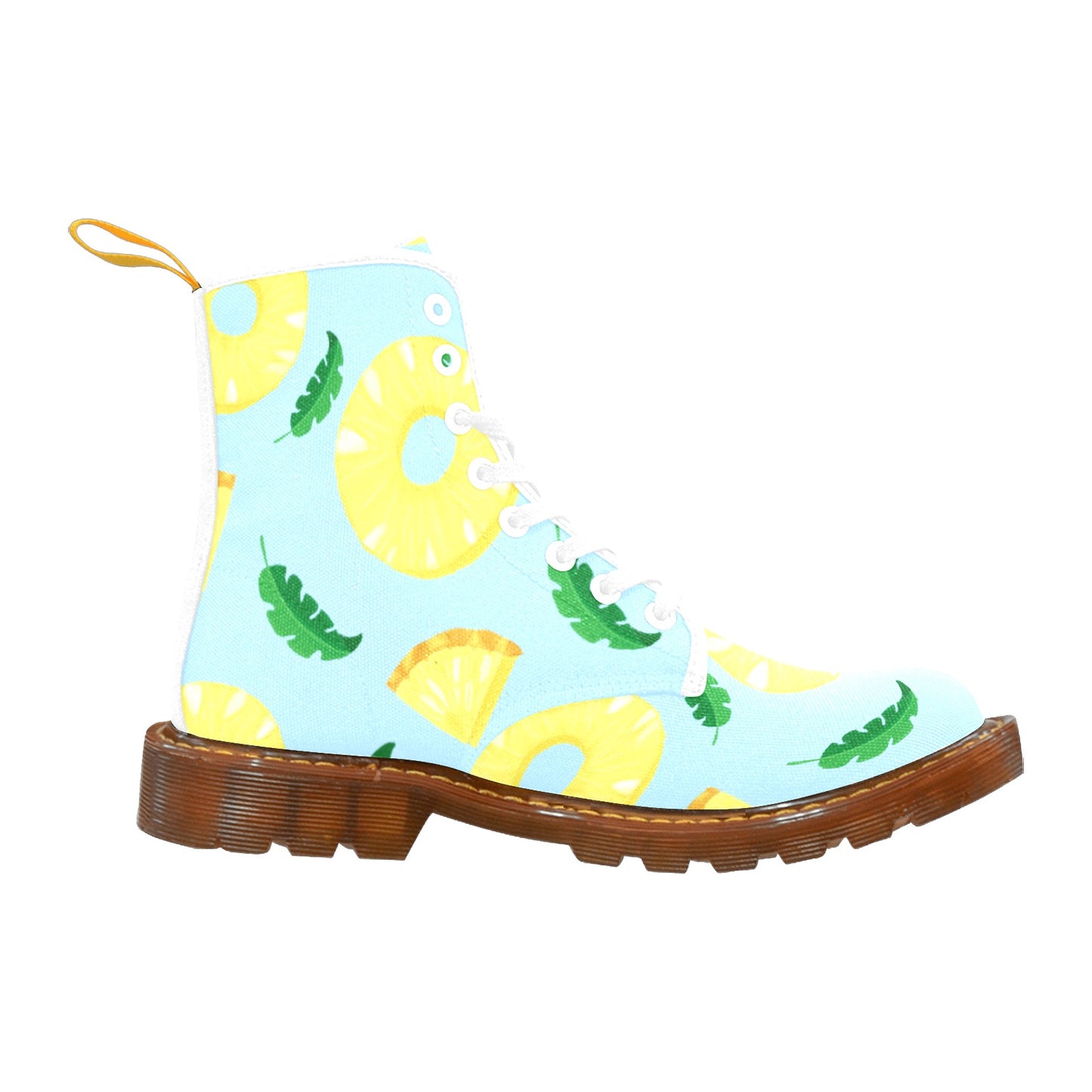 Pineapple Slices Women's Lace Up Canvas Boots