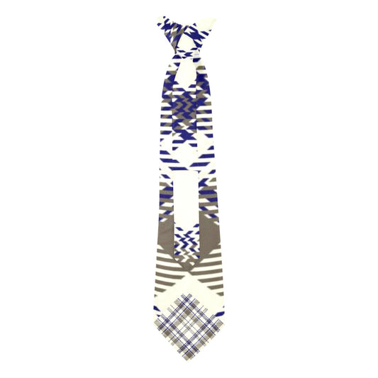 Custom Peekaboo Necktie in Blue Gray White