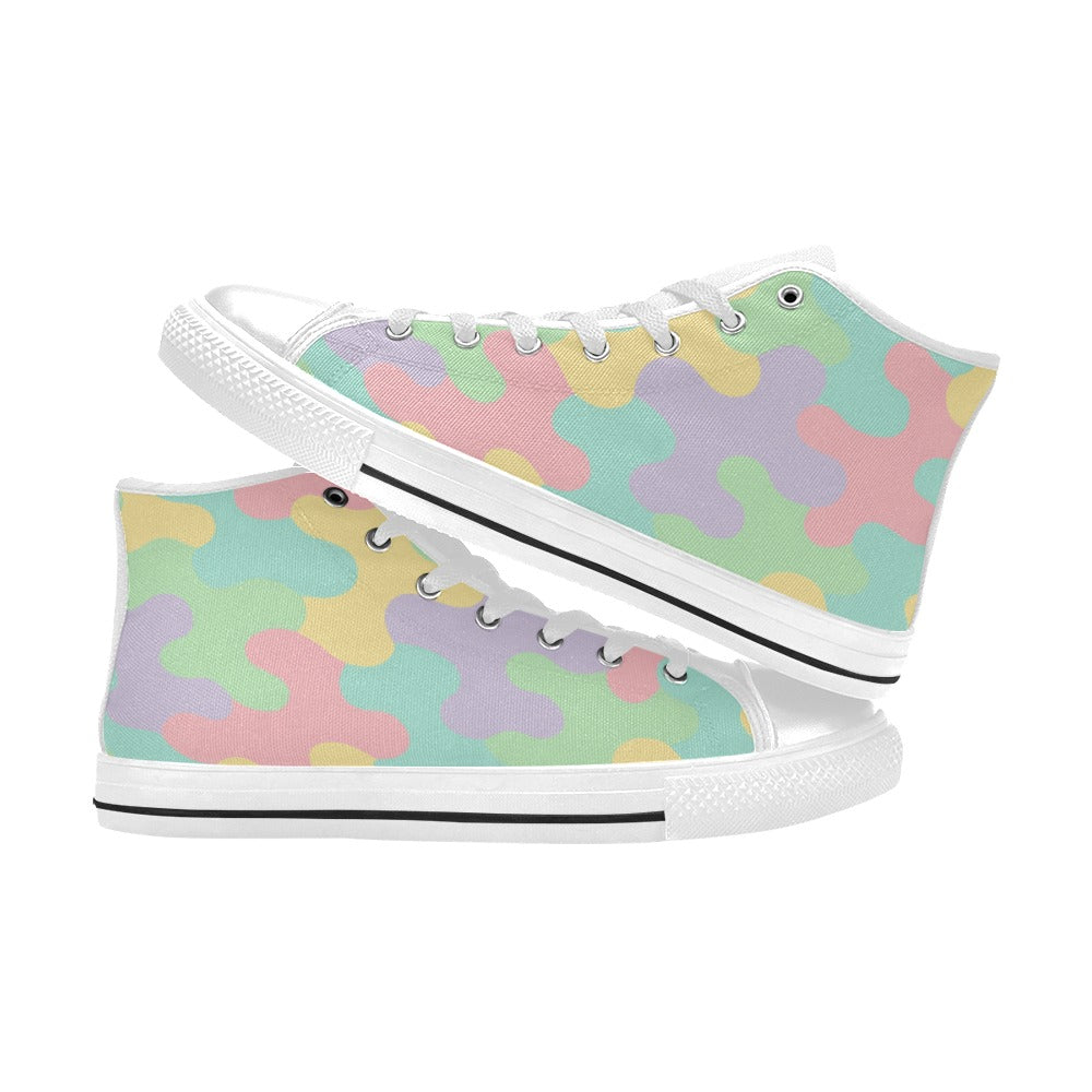 Harajuku Pastel Rainbow Camo High Top Shoes