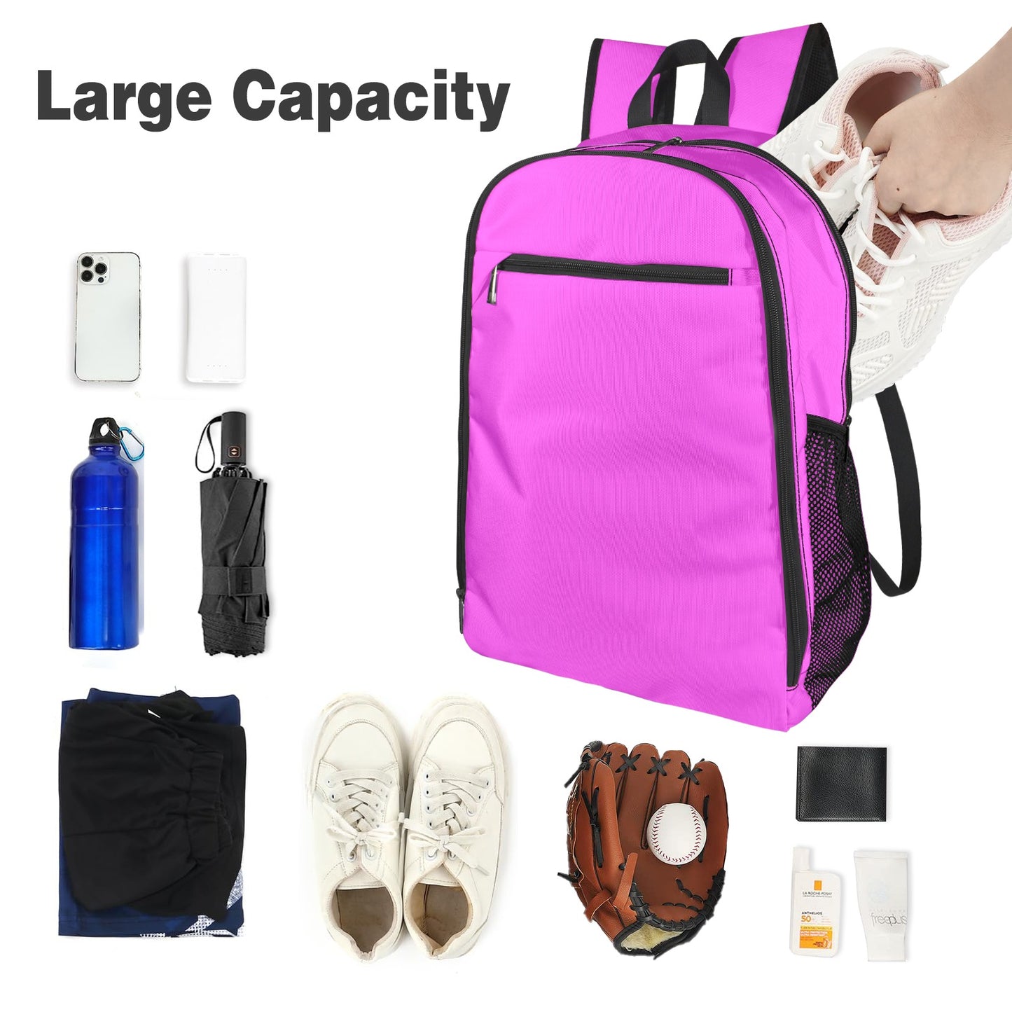 Highlighter Purple All Over Print Leisure Sports Backpack