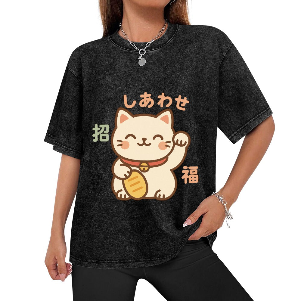 Harajuku Kawaii Lucky Cat T-Shirt