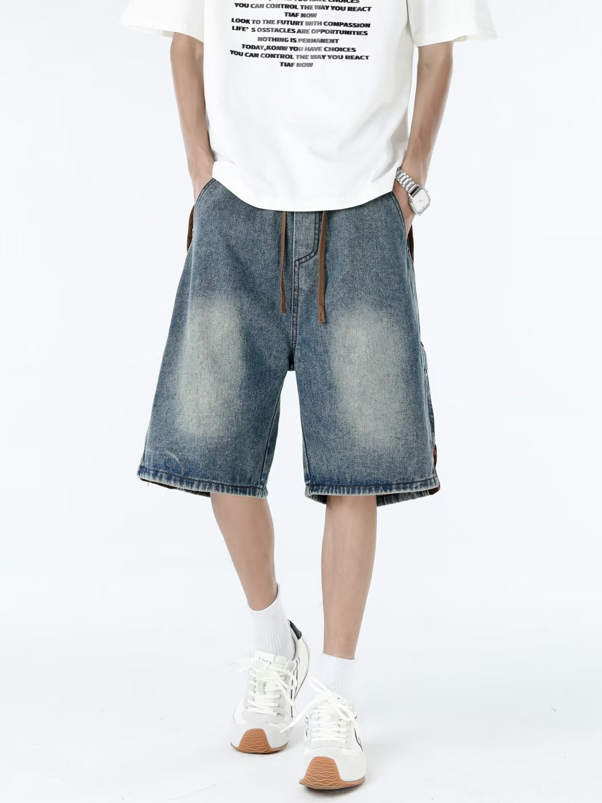 Casual Cropped Denim Pants - Harajuku Style
