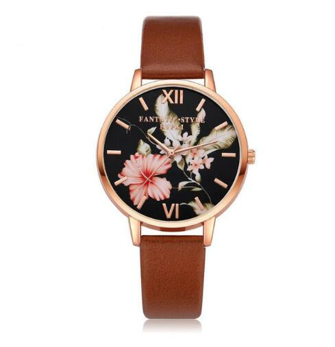 Harajuku Style Women’s Floral Bracelet Watch