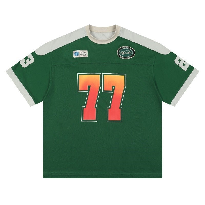 Playful Color-Contrasting Short Sleeve T-Shirt