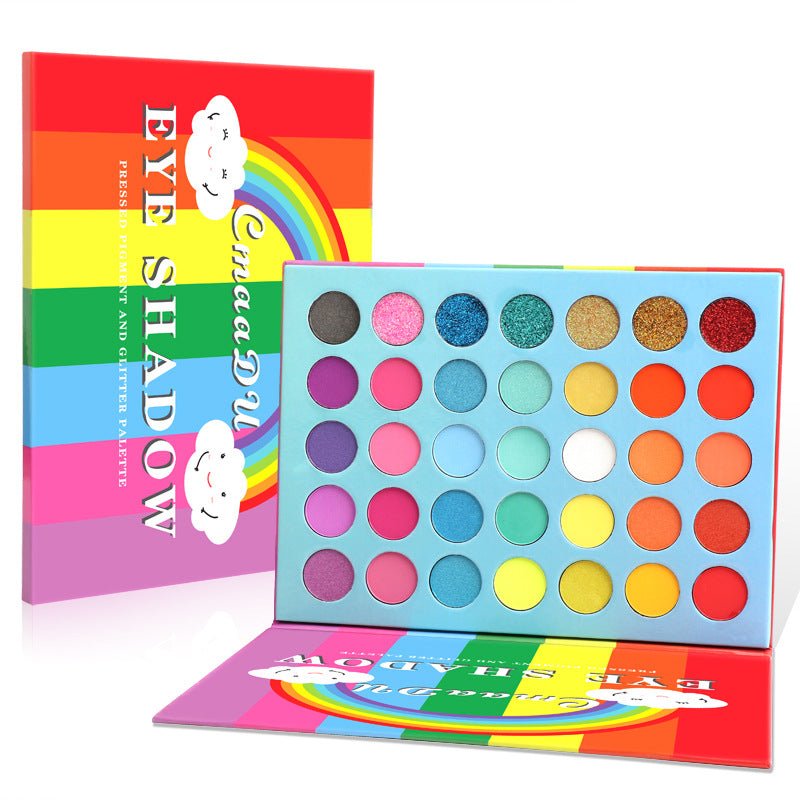 35 Colors Rainbow Matte Eyeshadow Palette - Waterproof & Glitter