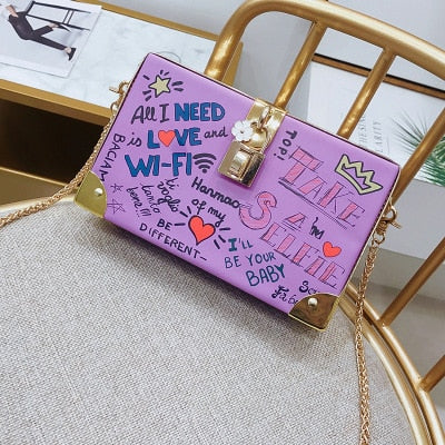 Harajuku Style Graffiti Crossbody Handbag for Women