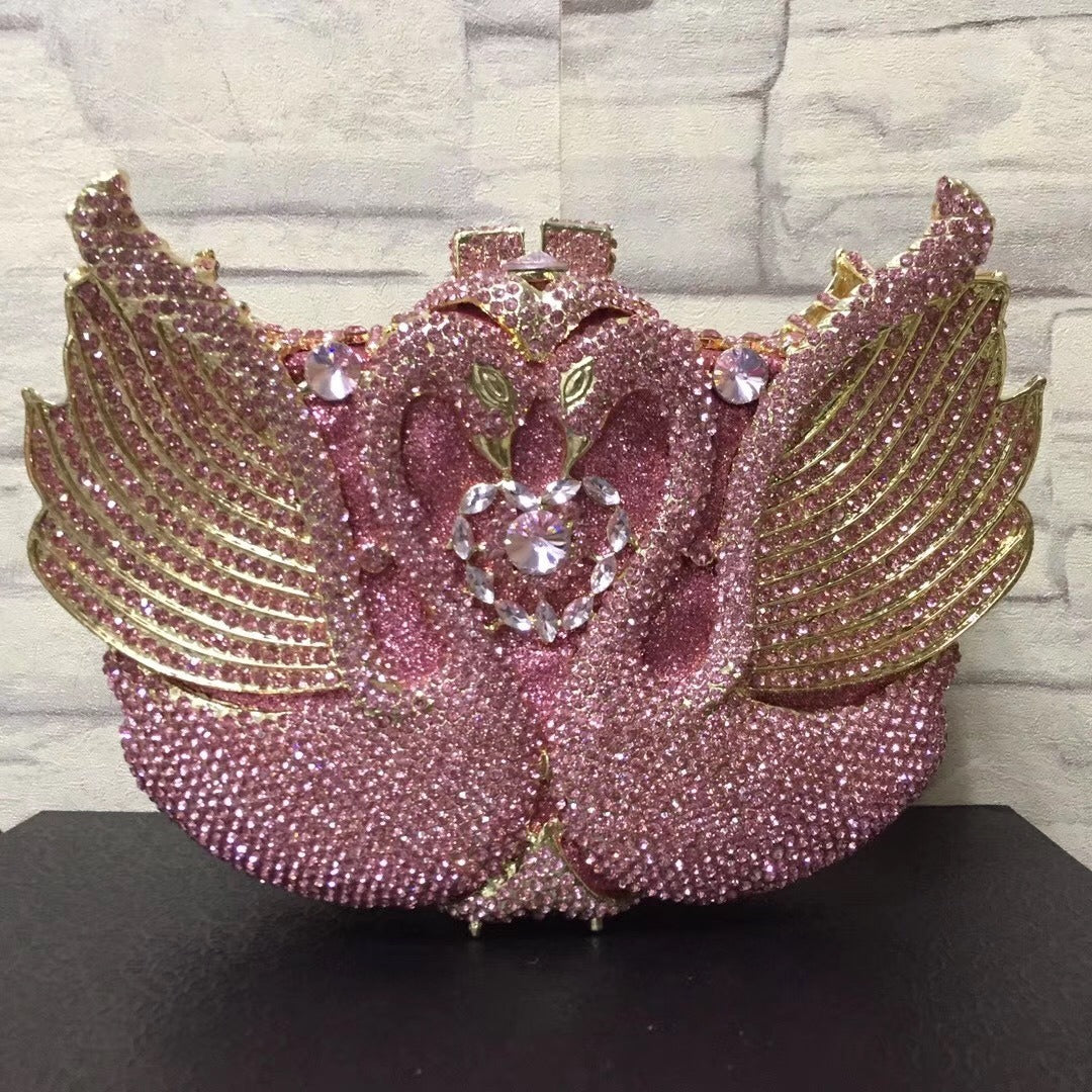Swan Diamond Studded Dinner Bag