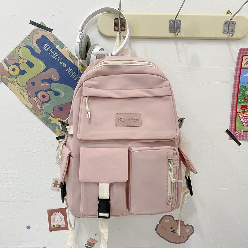 Trendy Harajuku Style Large Capacity Canvas Backpack