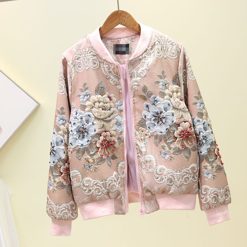 Custom Floral Print Outwear Jacket for Women - Harajuku Style